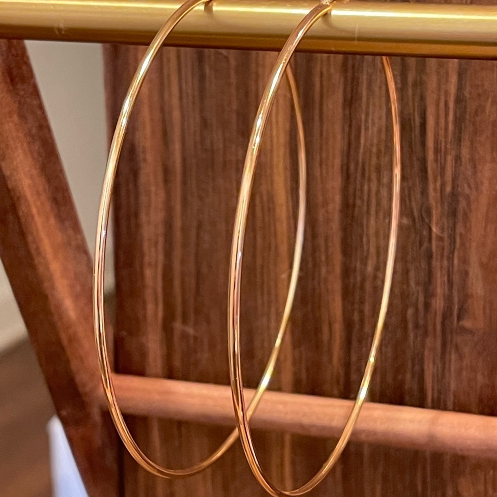 Gold plated silver hoops